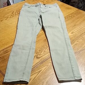 CALVIN KLEIN Womens JEANS 8 LIGHT GREEN OLIVE DENIM Used Preowned Casual Summer